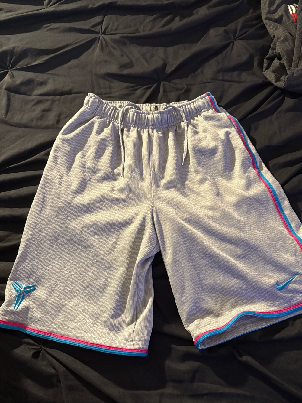 Nike Light Gray Athletic Shorts with White Drawstring
